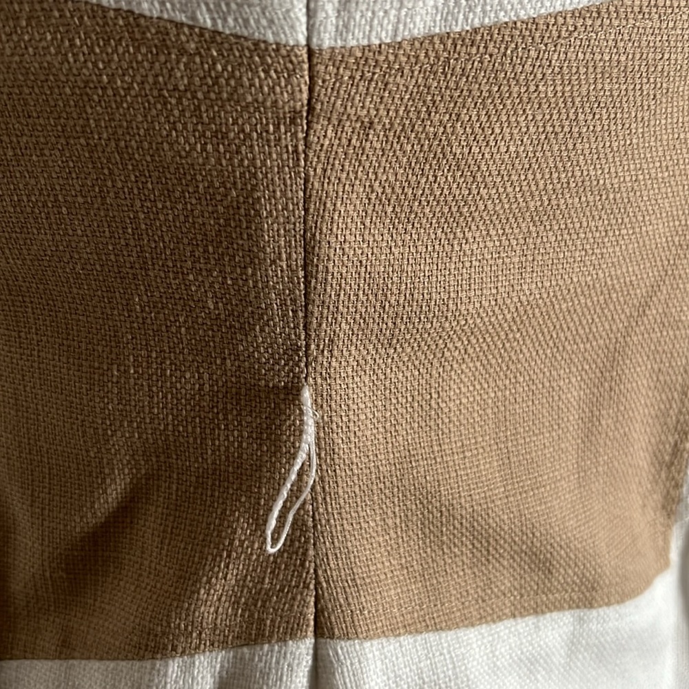 Anne Klein white & tan sleeveless career dress size 6. - Picture 6 of 9